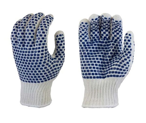 Seamless Terrycloth Cotton Glove, Reversible, Grey/White Knit Wrist, Dozen